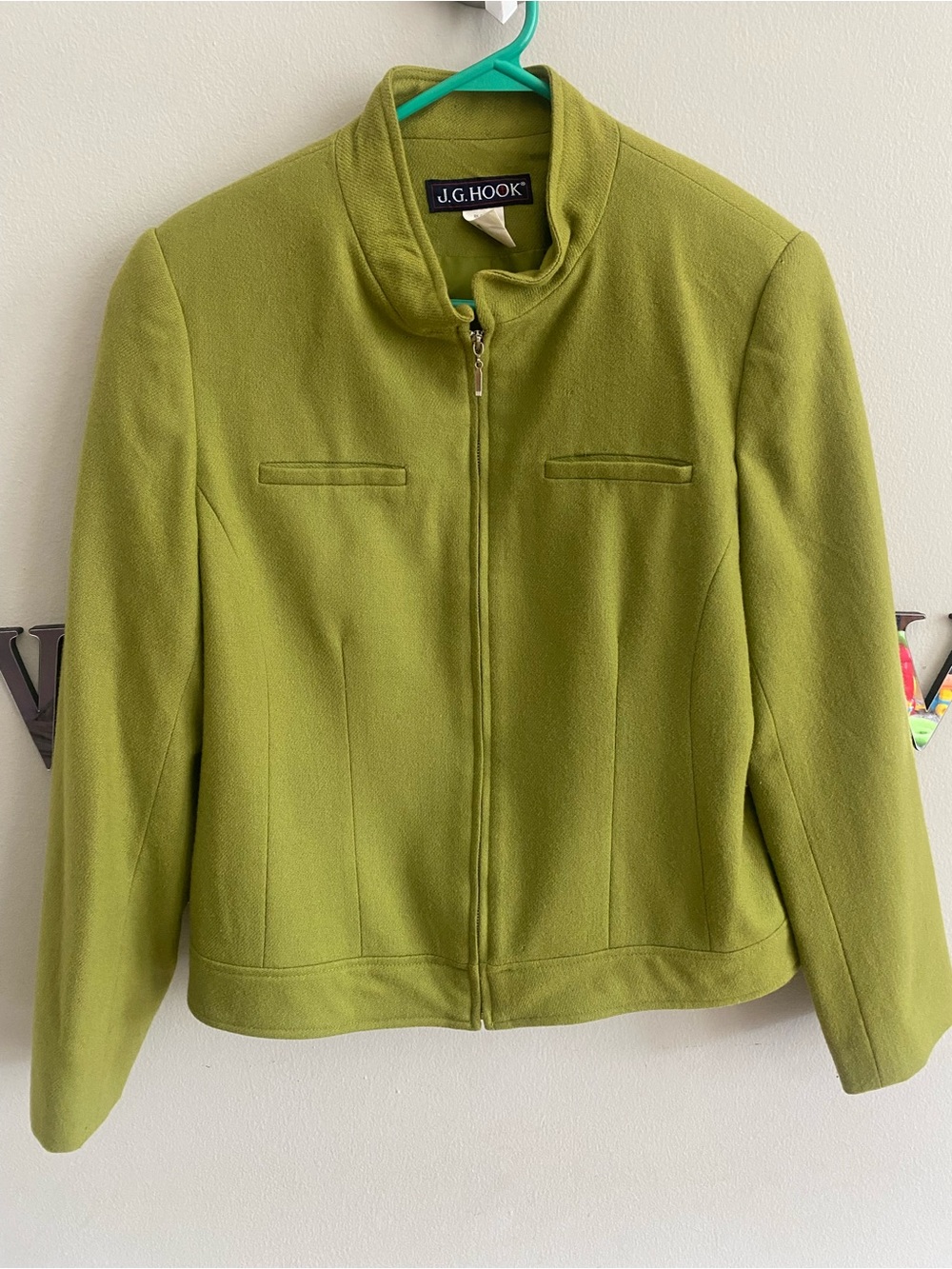 J.G. Hook Women's Olive Green Zip-Front Blazer Jacket